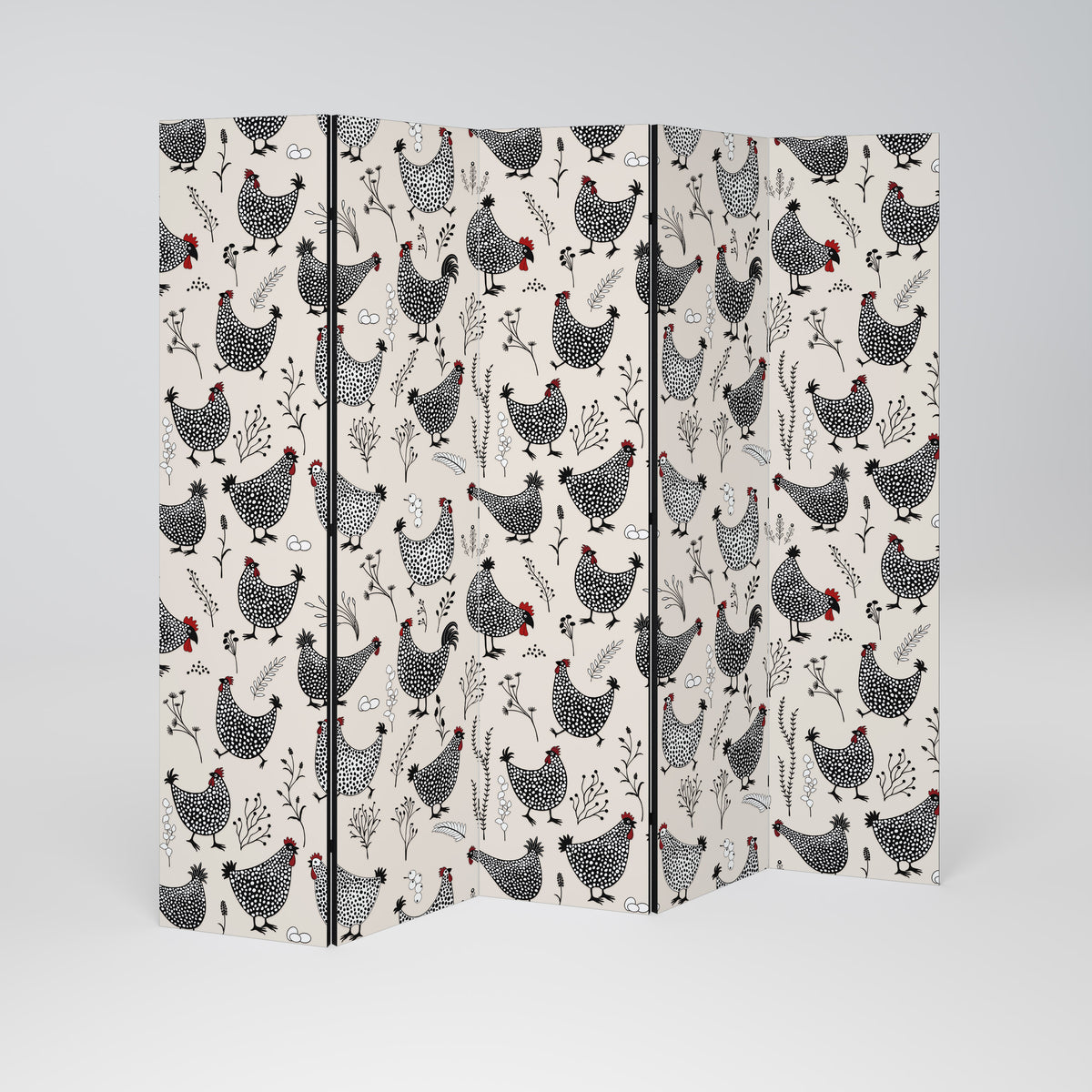 HAPPY HENS 5-Panel Room Divider