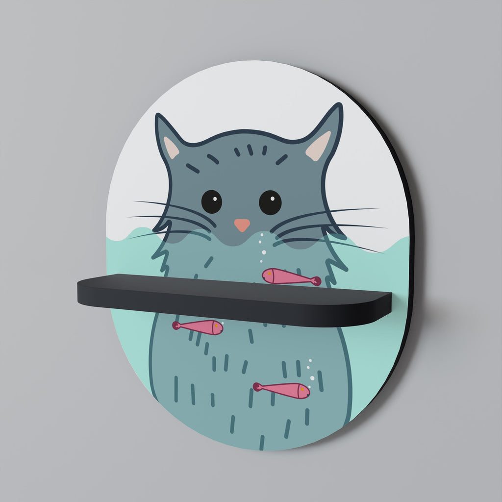 Étagère d'art ovale CAT SPLASH en finition noire