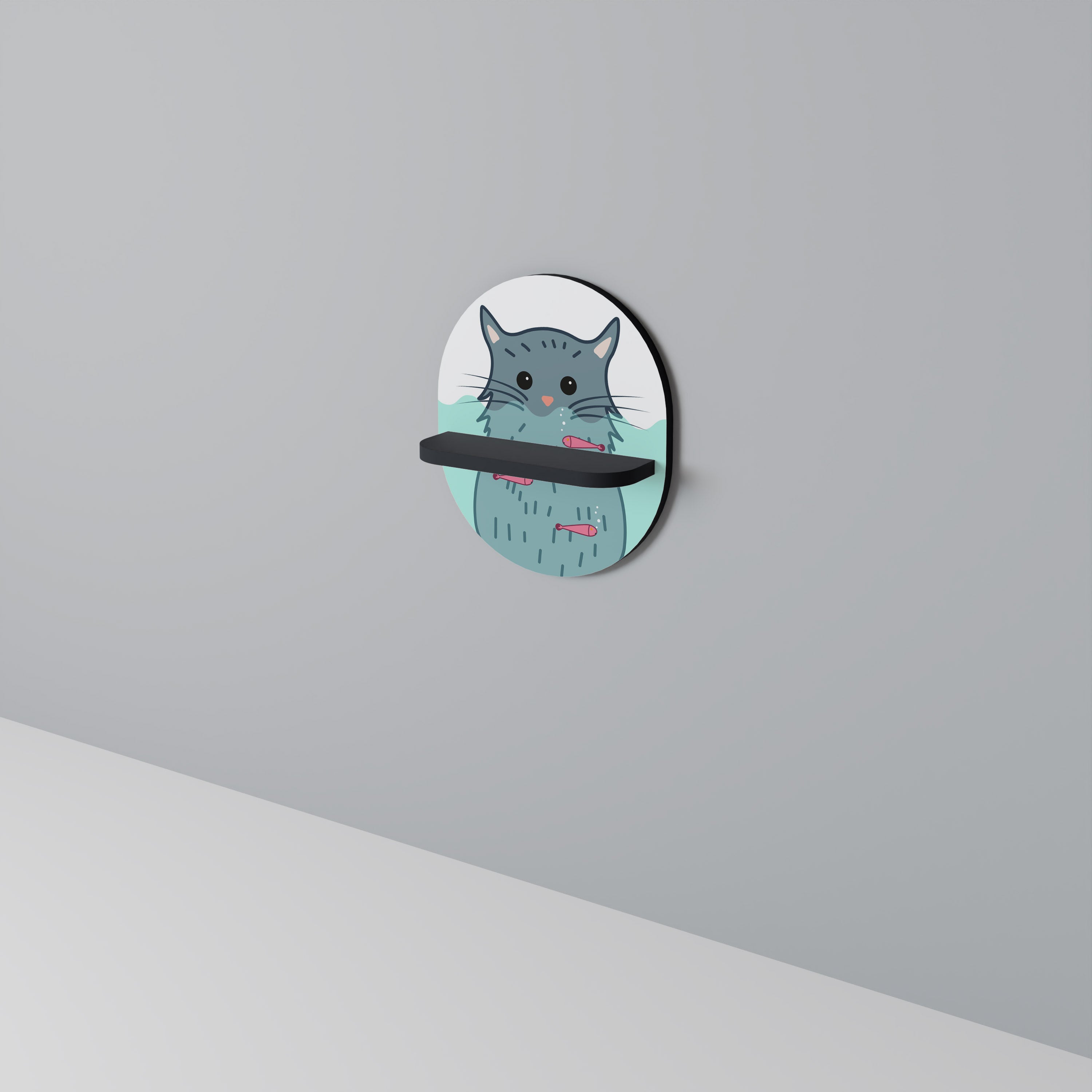 Étagère d'art ovale CAT SPLASH en finition noire