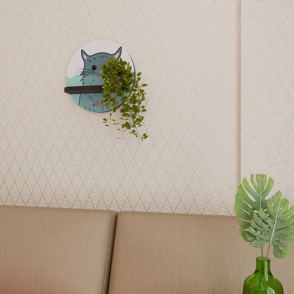 Étagère d'art ronde CAT SPLASH en finition noire