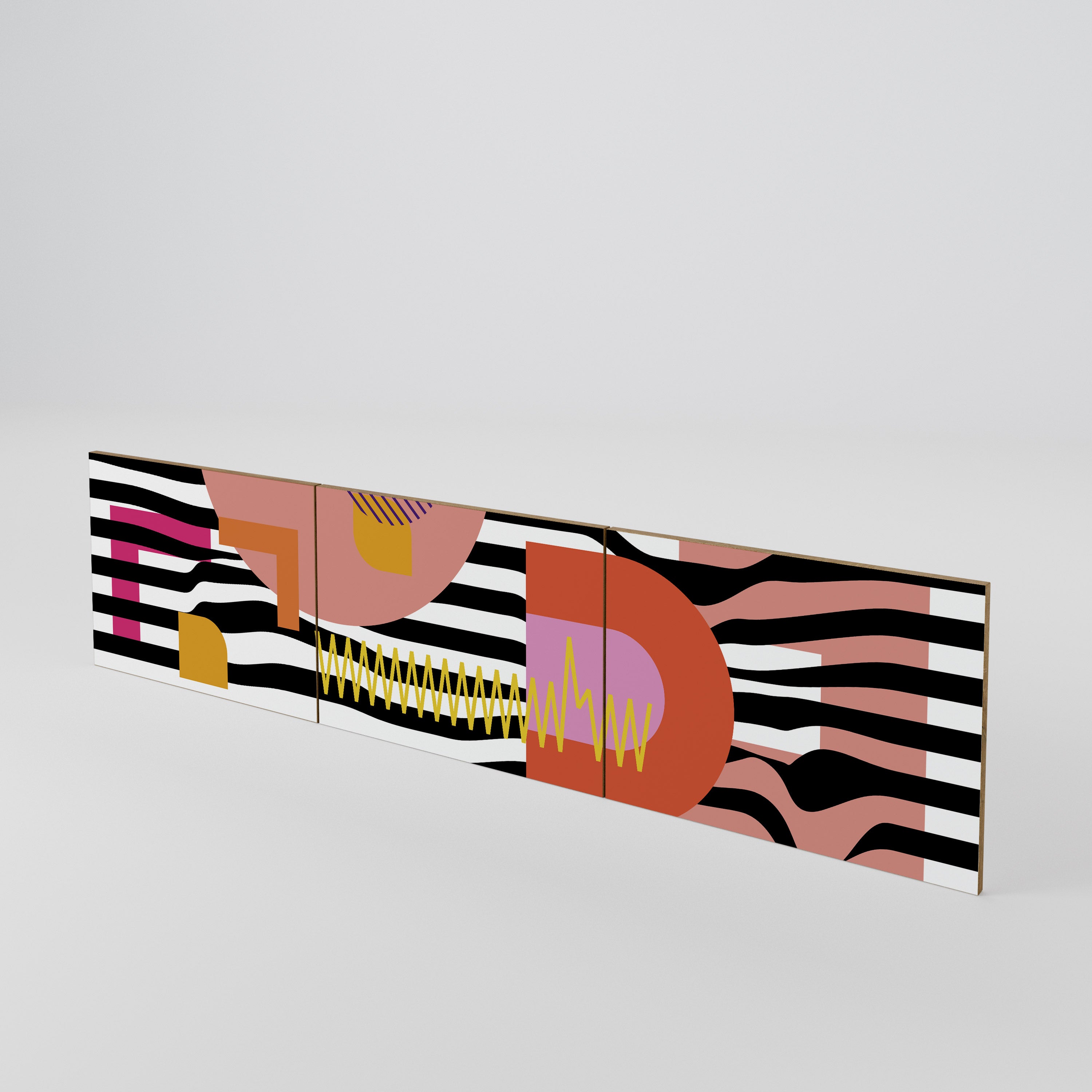 CHROMATIC ABSTRACT 3-Piece TV Cabinet Door Set