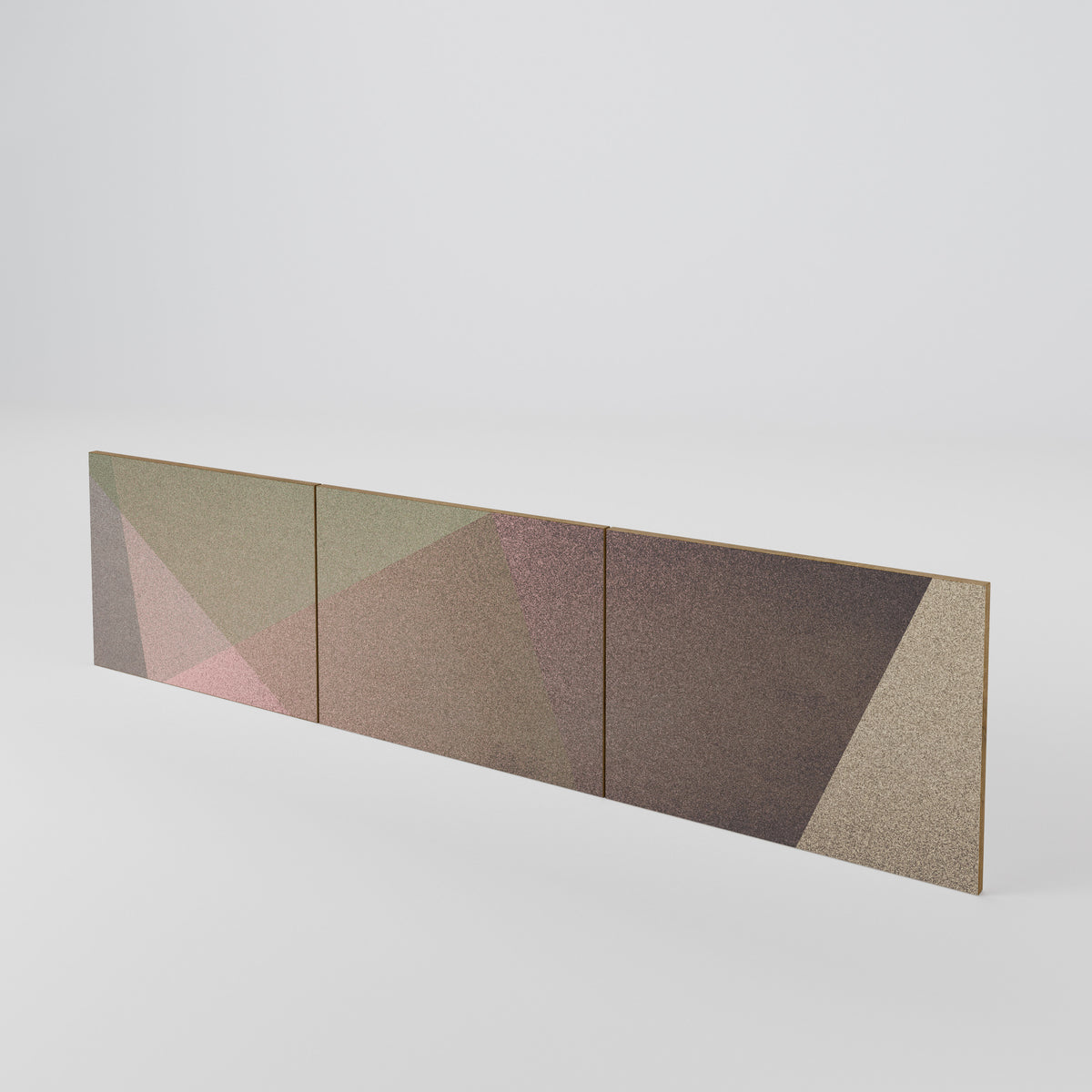 BEIGE GEOMETRY 3-Piece TV Cabinet Door Set