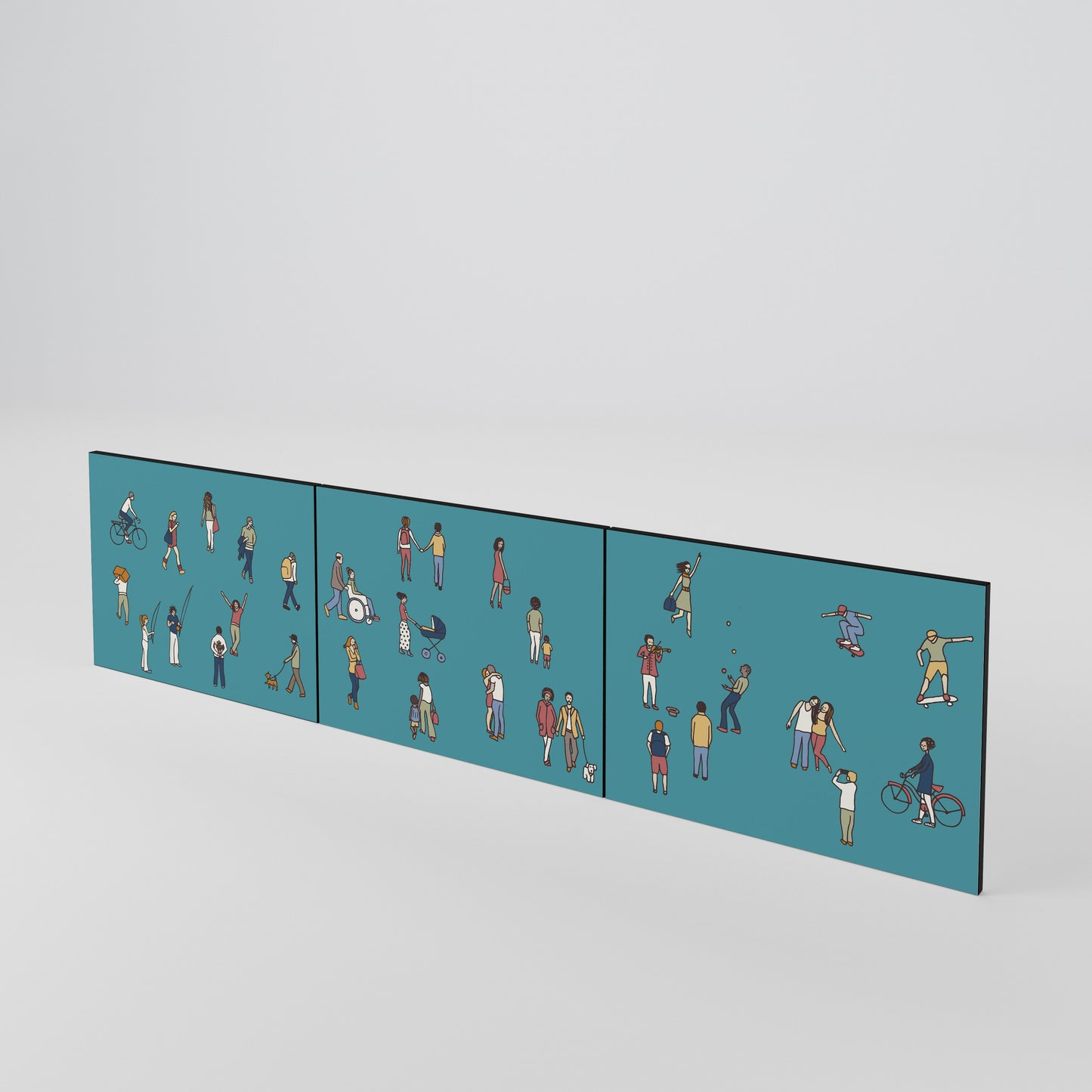 COLLECTIVE STREAM 3-Piece TV Cabinet Door Set