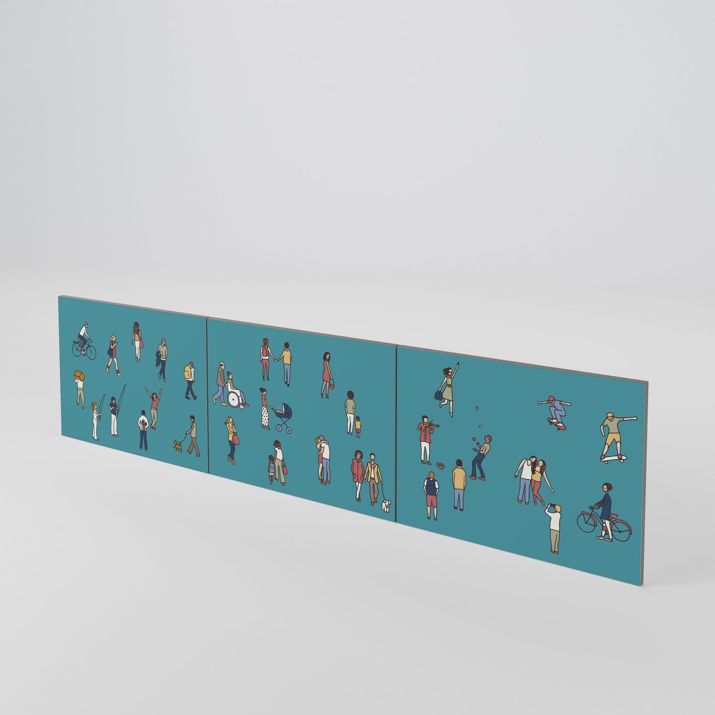 COLLECTIVE STREAM 3-Piece TV Cabinet Door Set