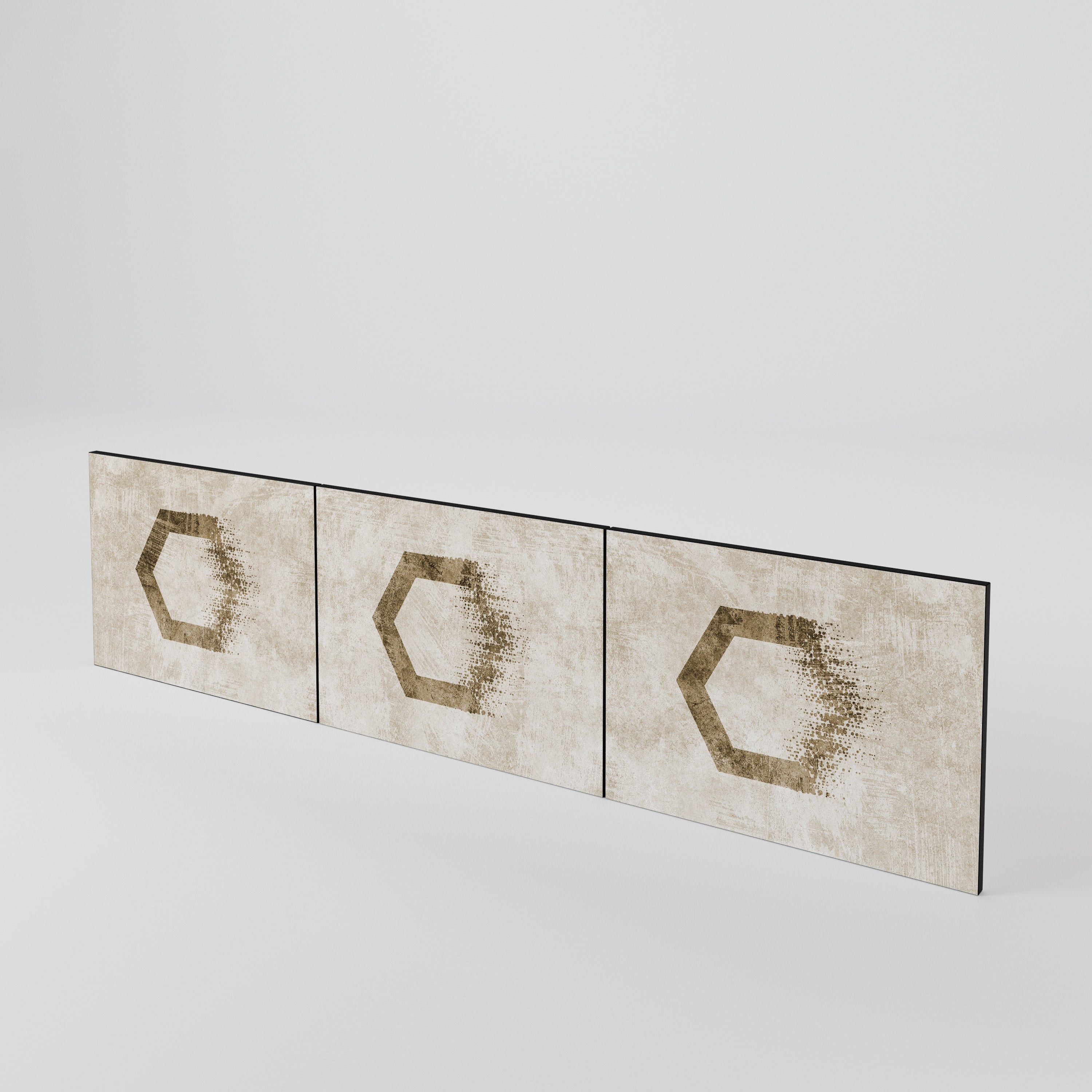 HEXAGONAL SHAPES 3-Piece TV Cabinet Door Set