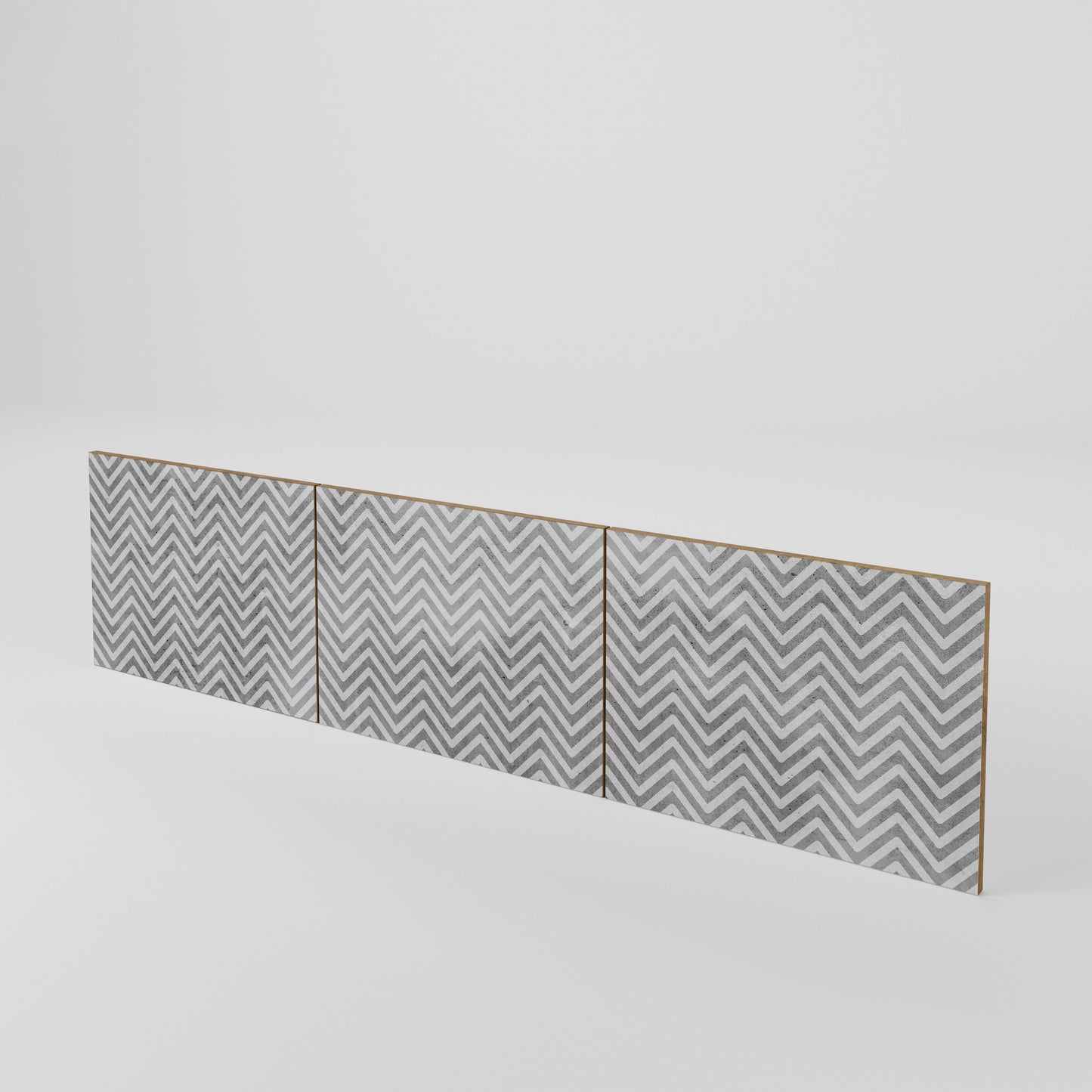 CONCRETE ZIG ZAG 3-Piece TV Cabinet Door Set