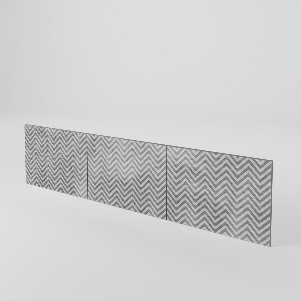 CONCRETE ZIG ZAG 3-Piece TV Cabinet Door Set