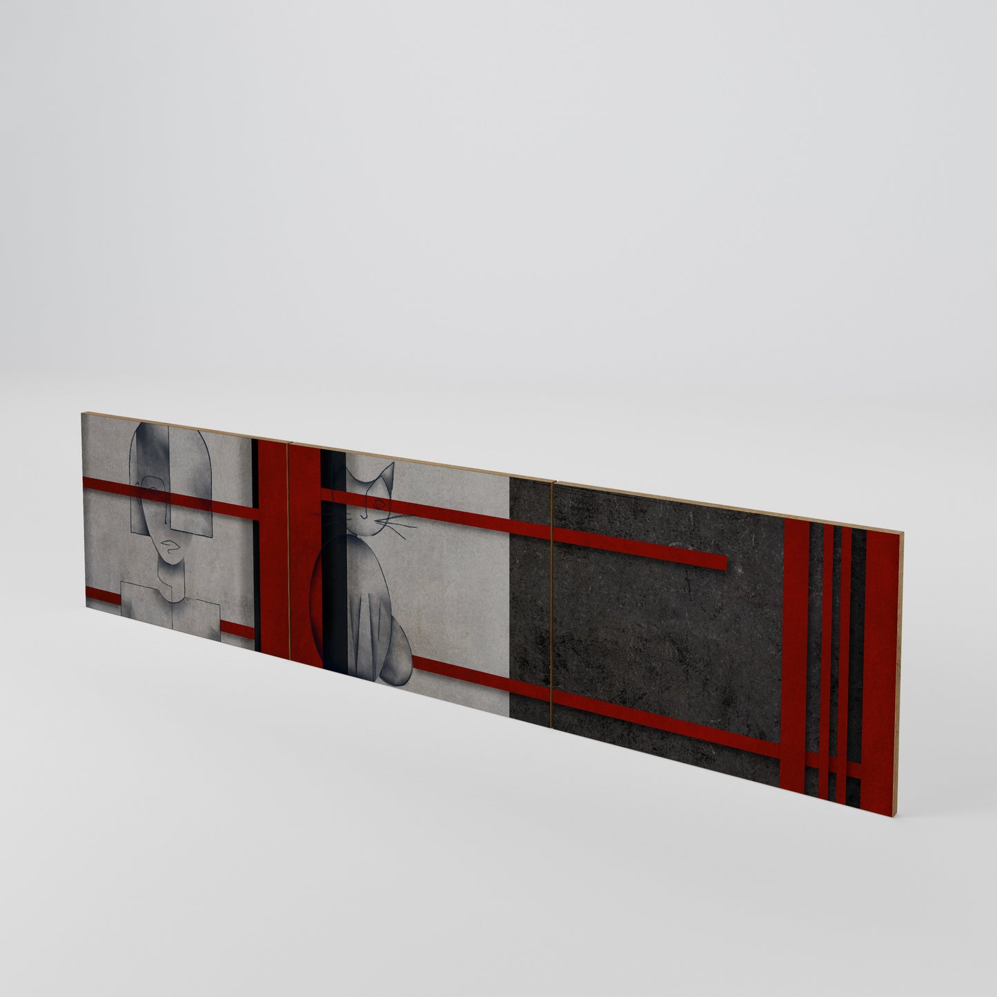 GRAY FIGURES 3-Piece TV Cabinet Door Set