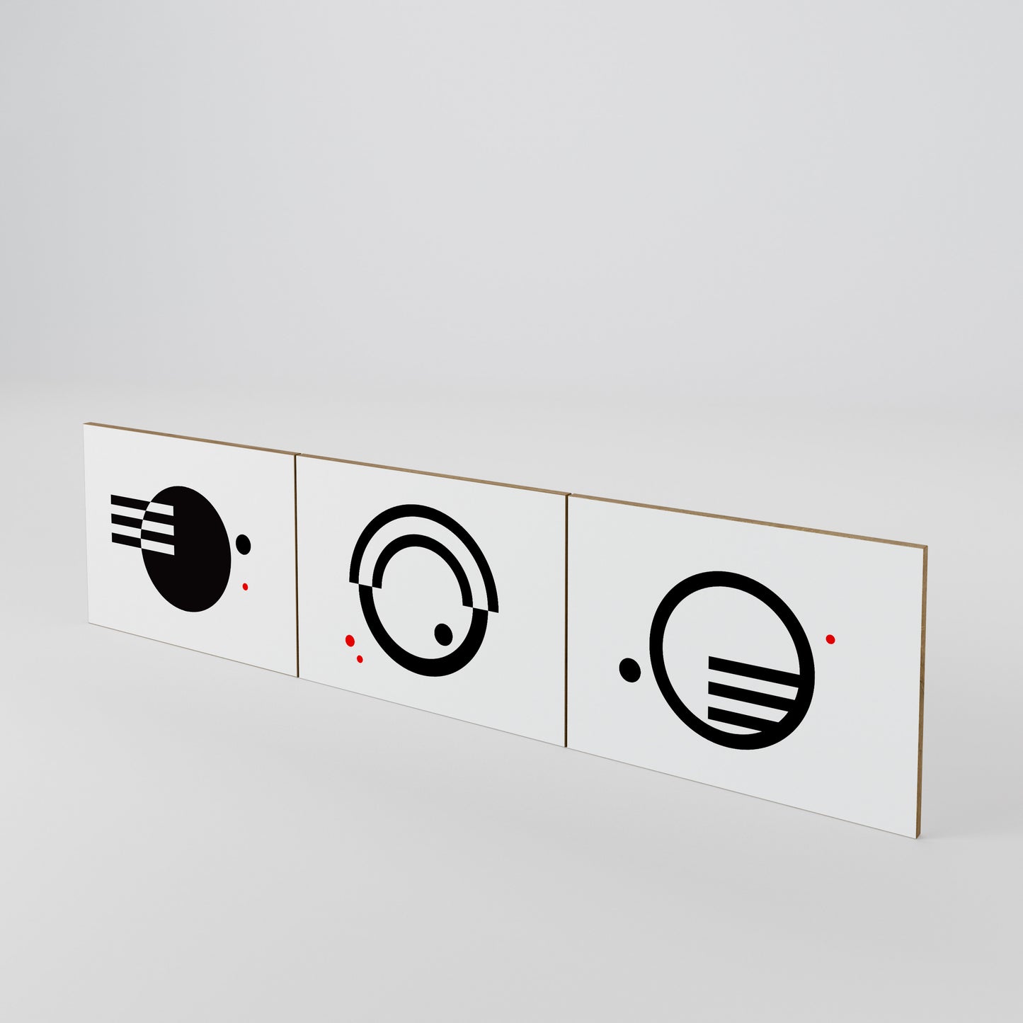 BLACK AND WHITE COMBINATION 3-Piece TV Cabinet Door Set