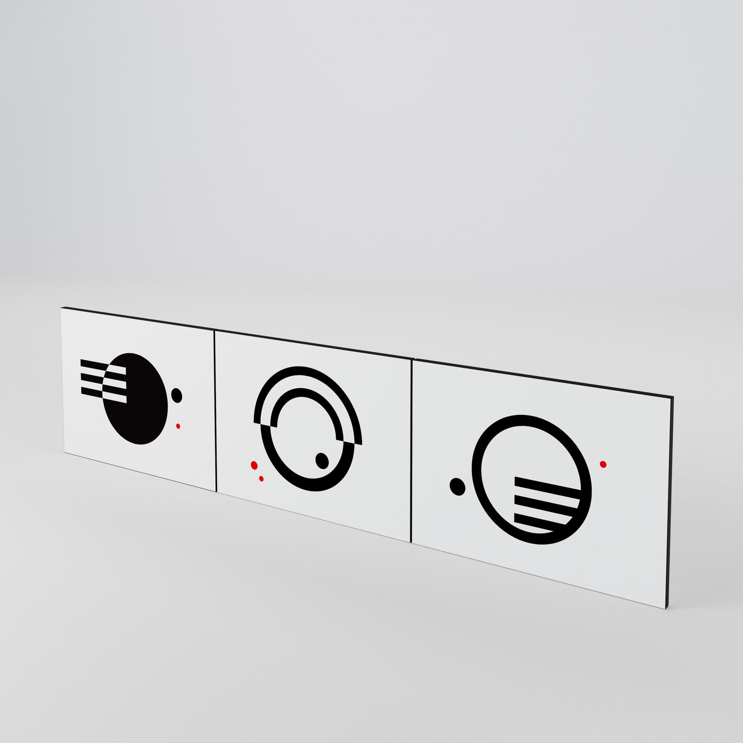 BLACK AND WHITE COMBINATION 3-Piece TV Cabinet Door Set