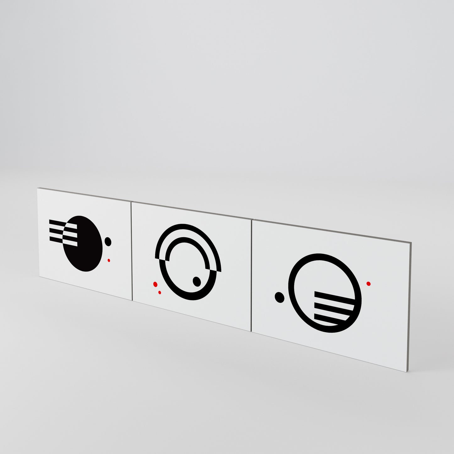 BLACK AND WHITE COMBINATION 3-Piece TV Cabinet Door Set