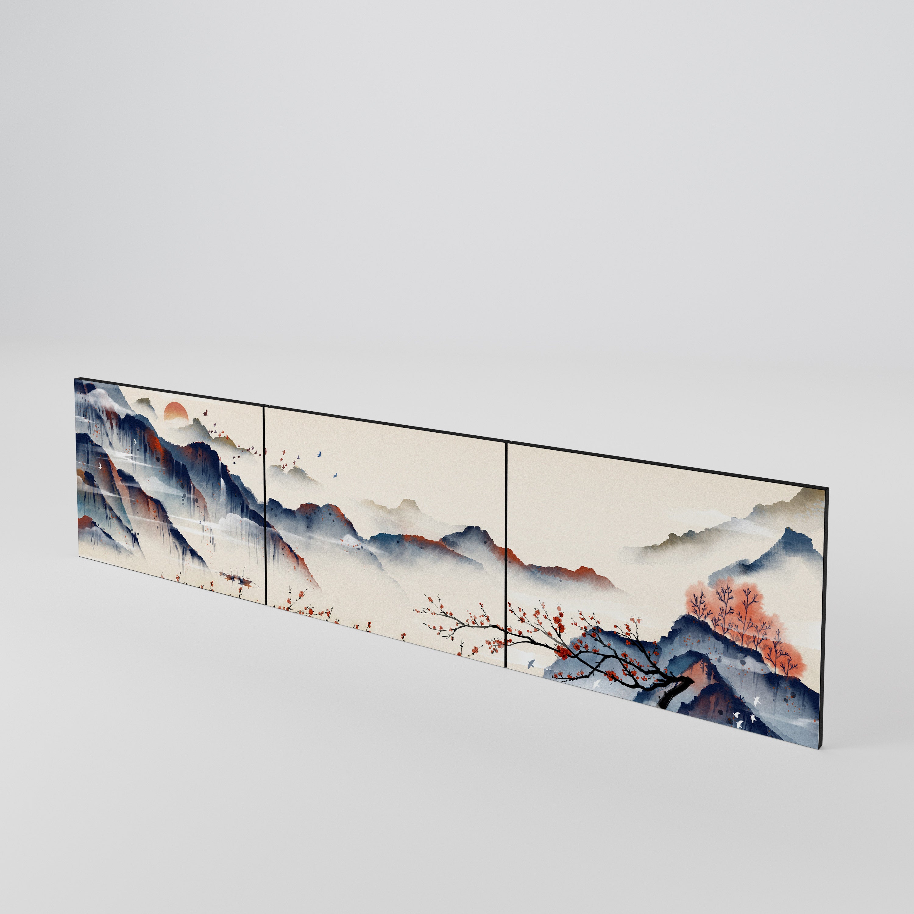JAPANESE LANDSCAPE 3-Piece TV Cabinet Door Set
