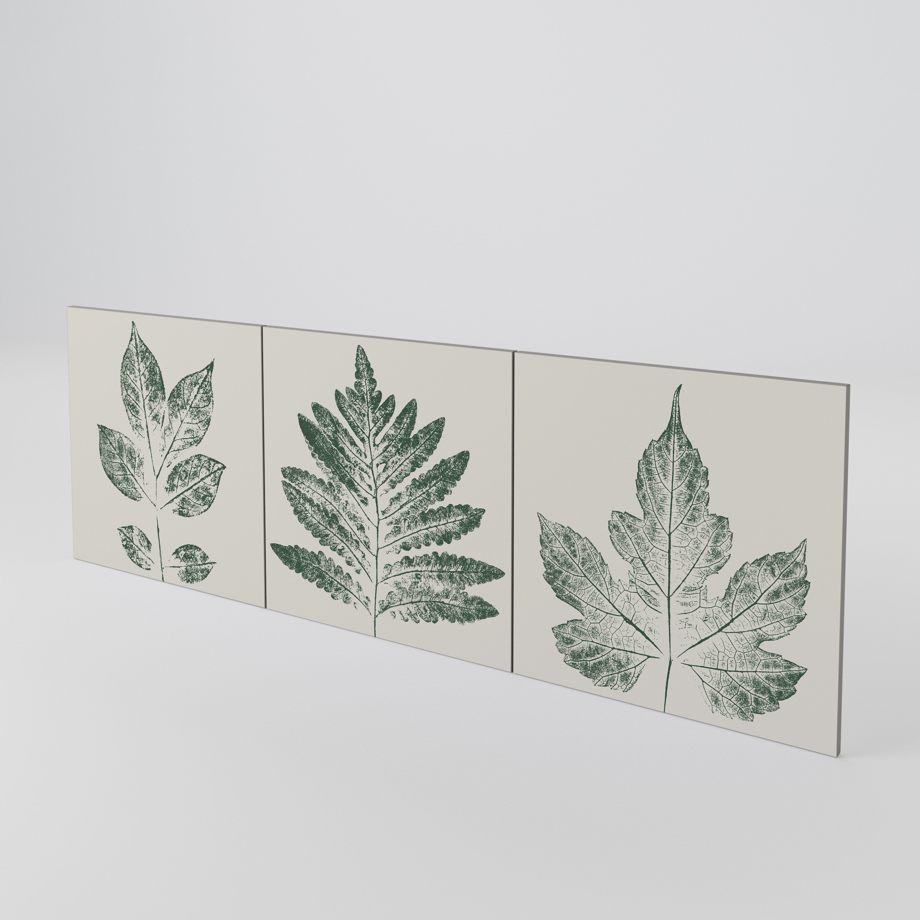 GREEN LEAFY STAMPS 3-Piece Sideboard Door Set
