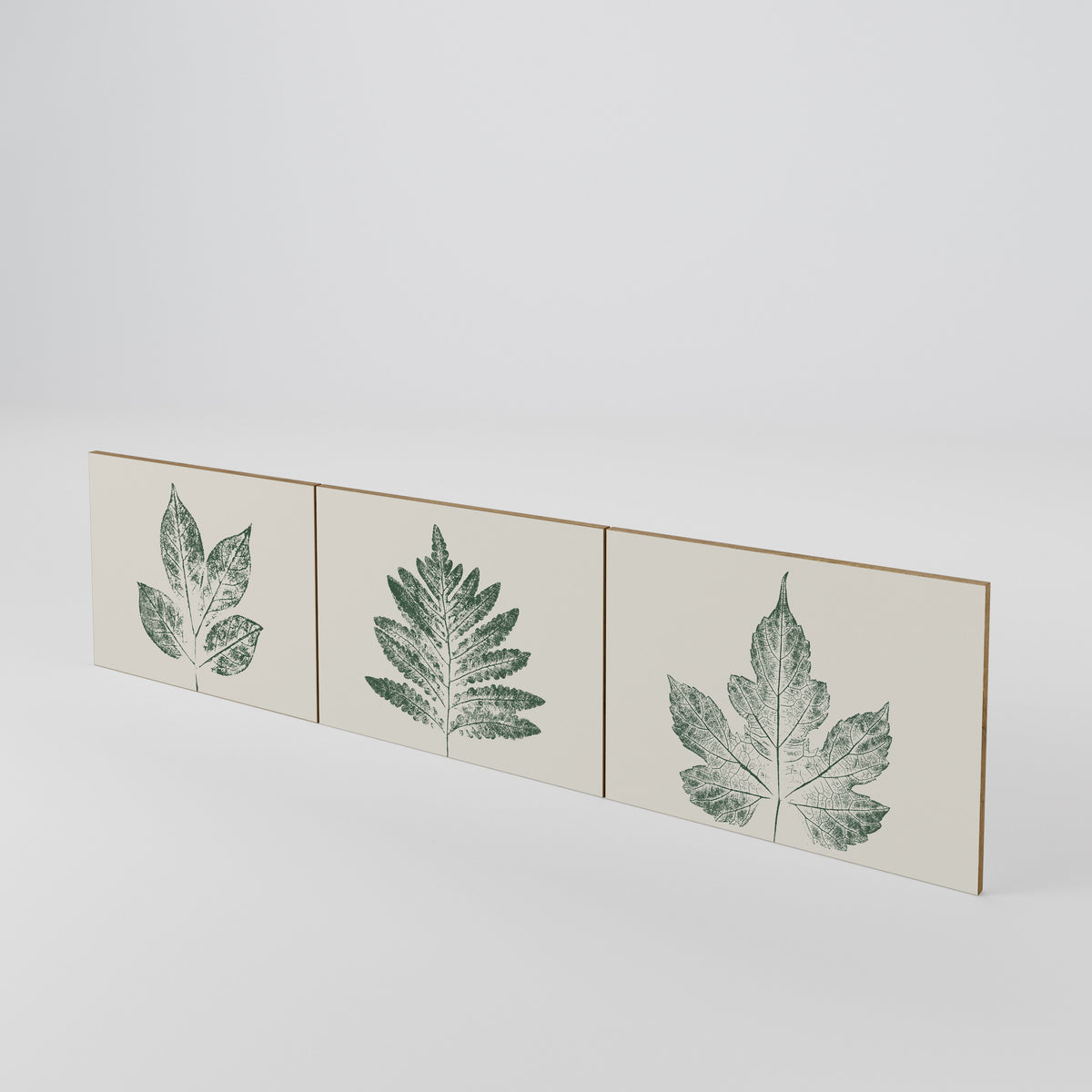 GREEN LEAFY STAMPS 3-Piece TV Cabinet Door Set
