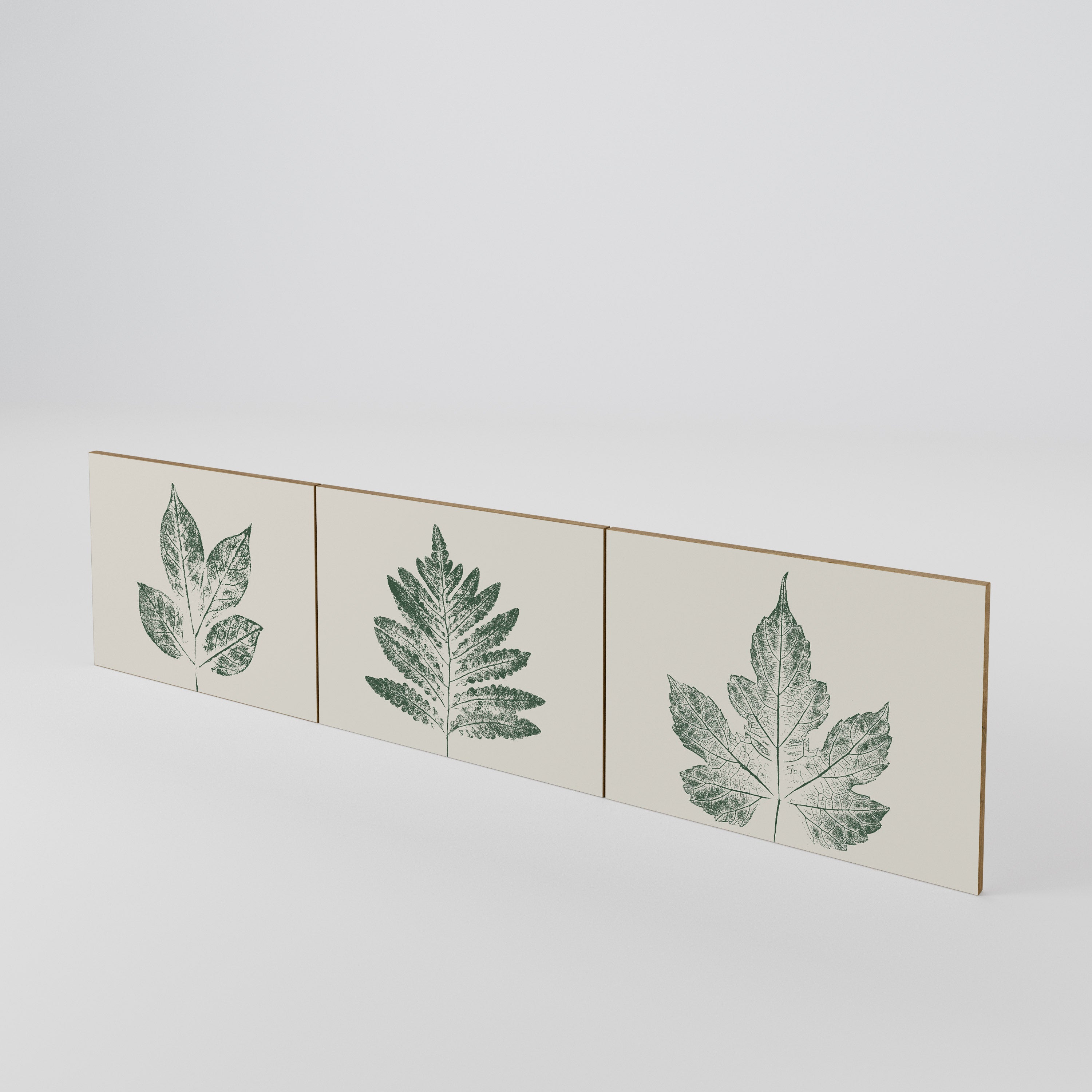 GREEN LEAFY STAMPS 3-Piece TV Cabinet Door Set
