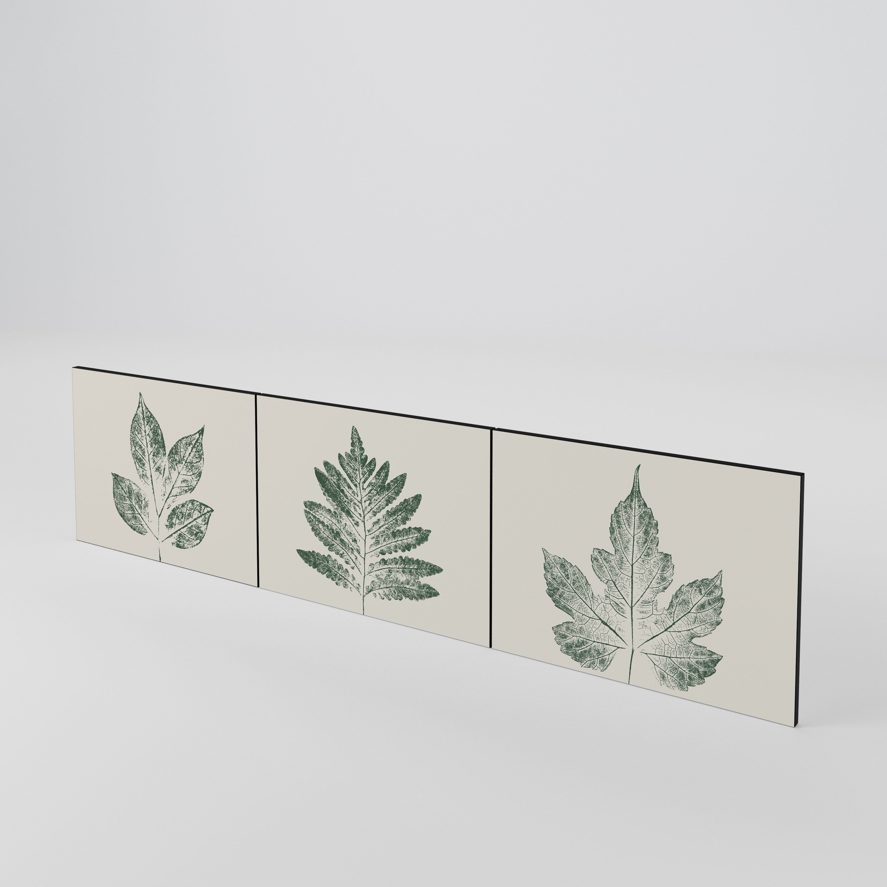 GREEN LEAFY STAMPS 3-Piece TV Cabinet Door Set