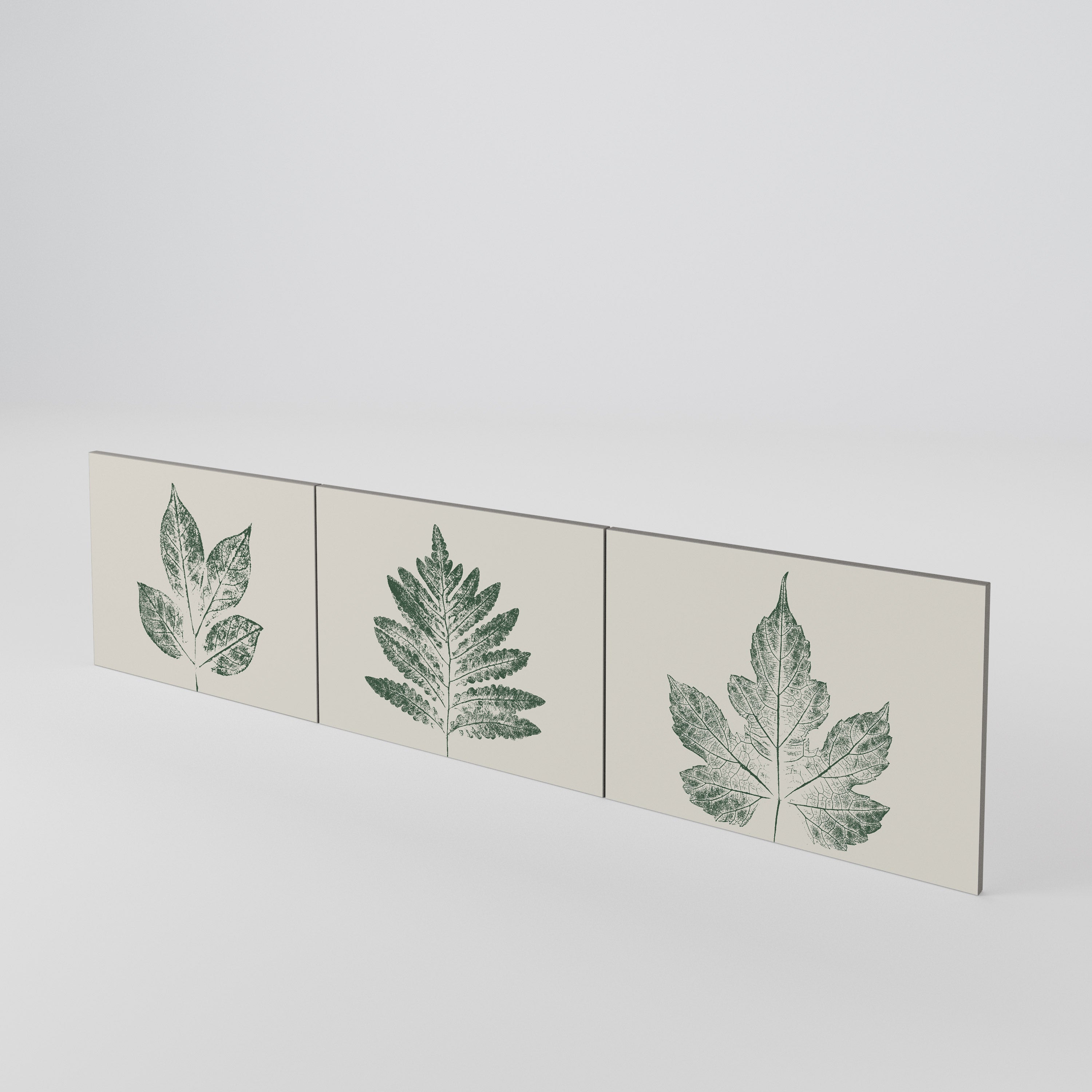 GREEN LEAFY STAMPS 3-Piece TV Cabinet Door Set