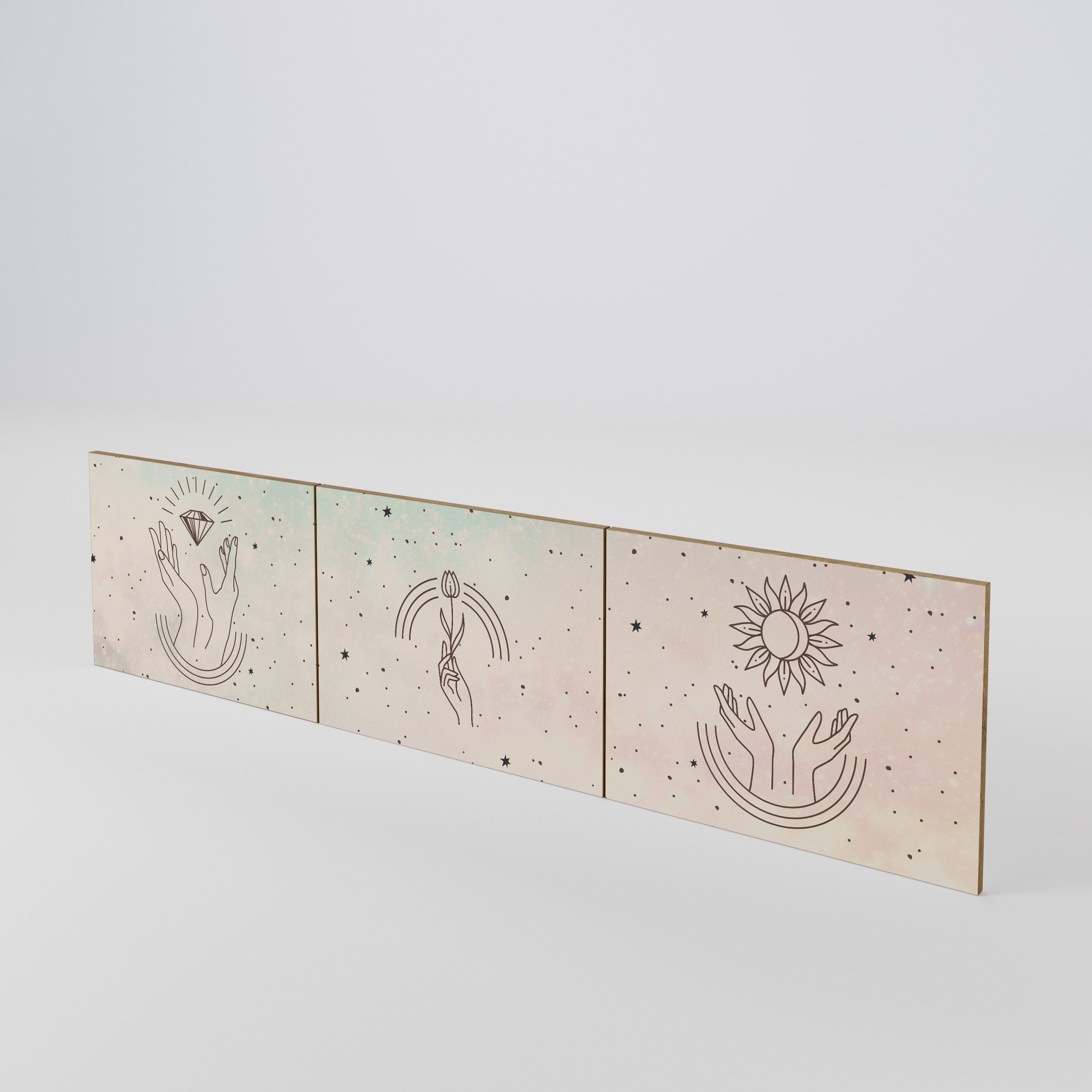 DELICATE BEAUTY 3-Piece TV Cabinet Door Set