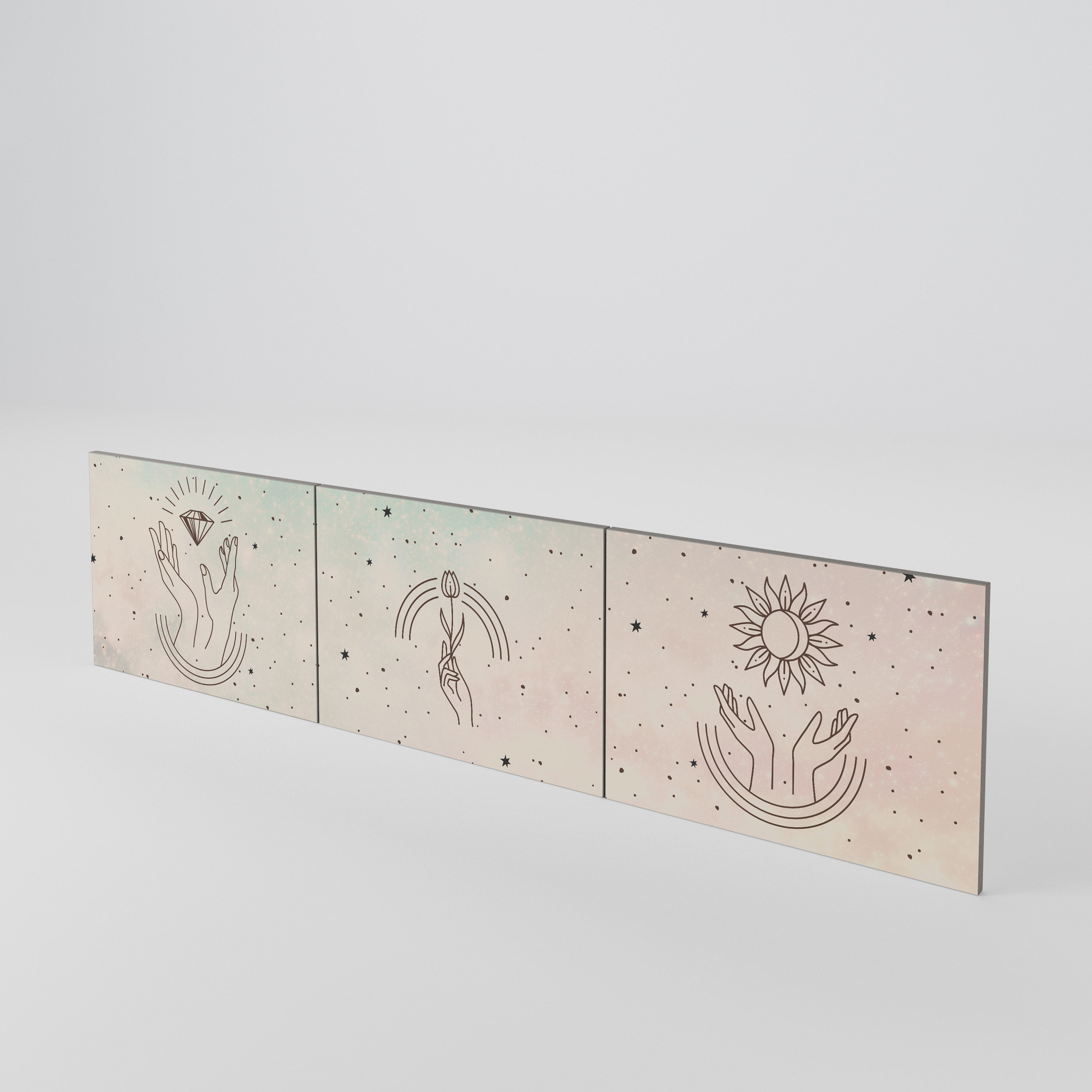 DELICATE BEAUTY 3-Piece TV Cabinet Door Set