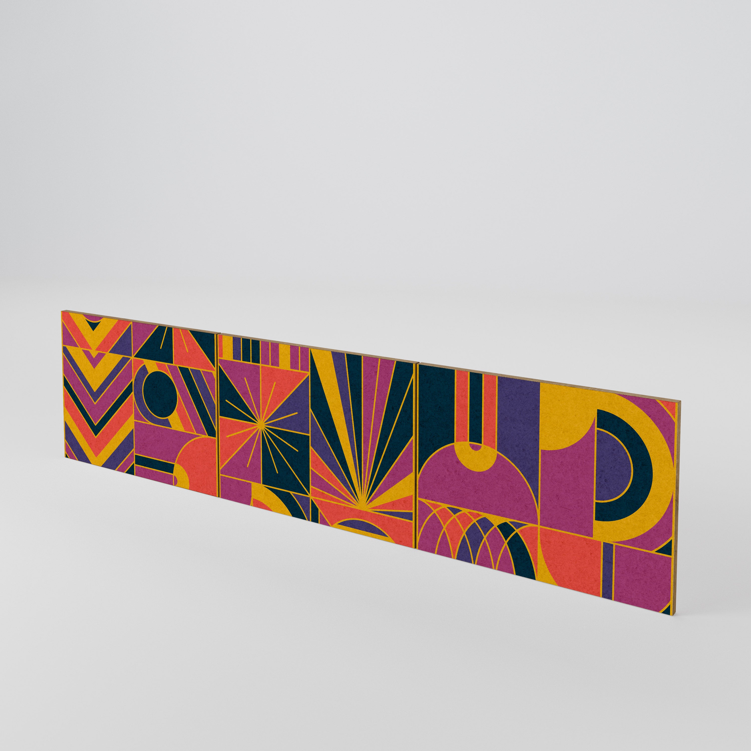 ELECTRIC PATTERNS 3-Piece TV Cabinet Door Set