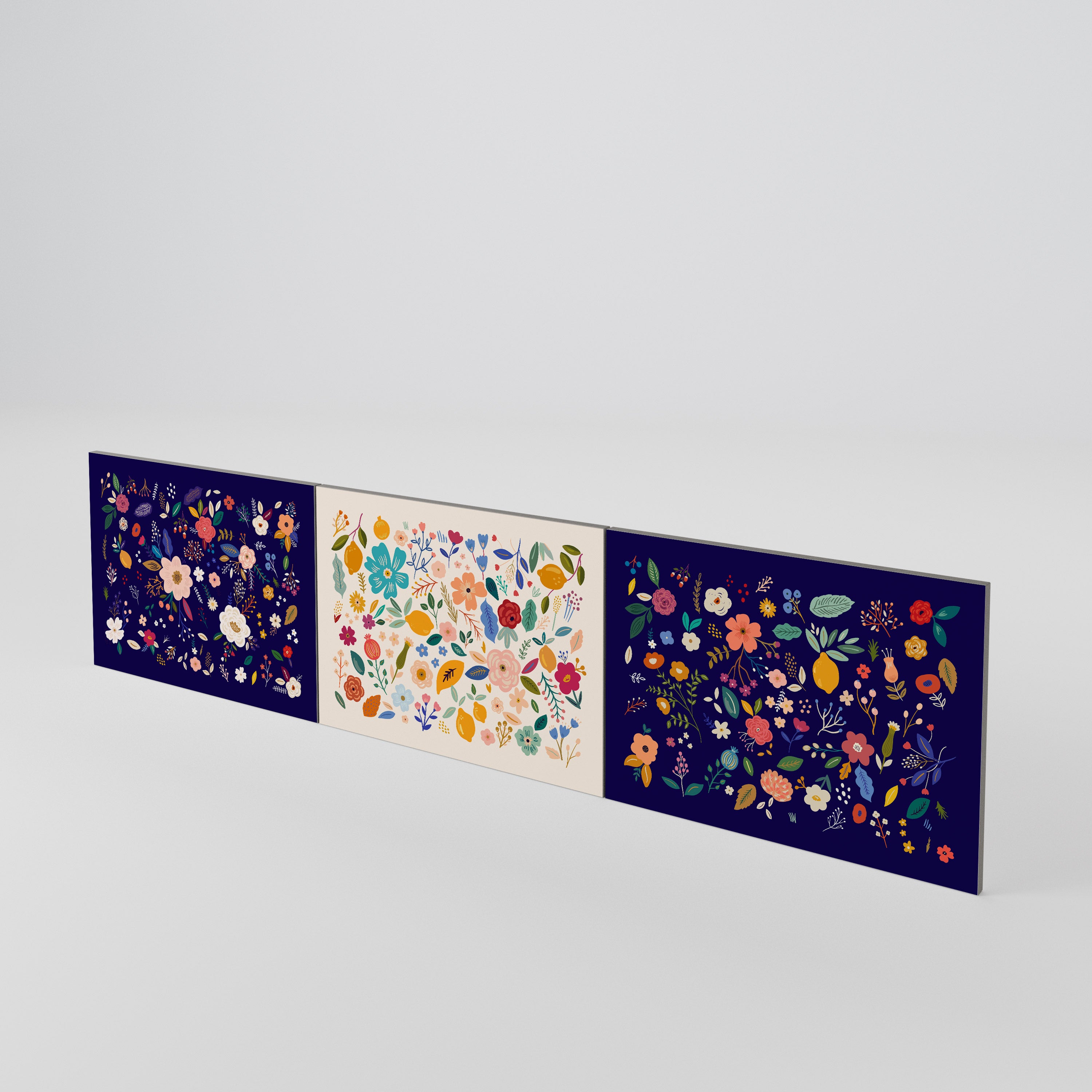 FLORAL COMBINATION 3-Piece TV Cabinet Door Set