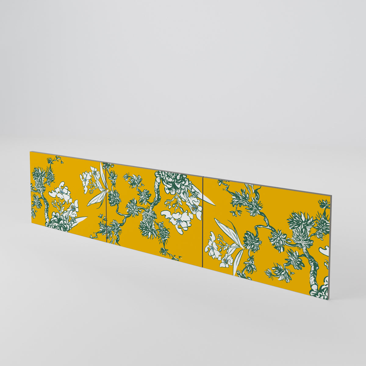 YELLOW CHINOISERIE 3-Piece TV Cabinet Door Set