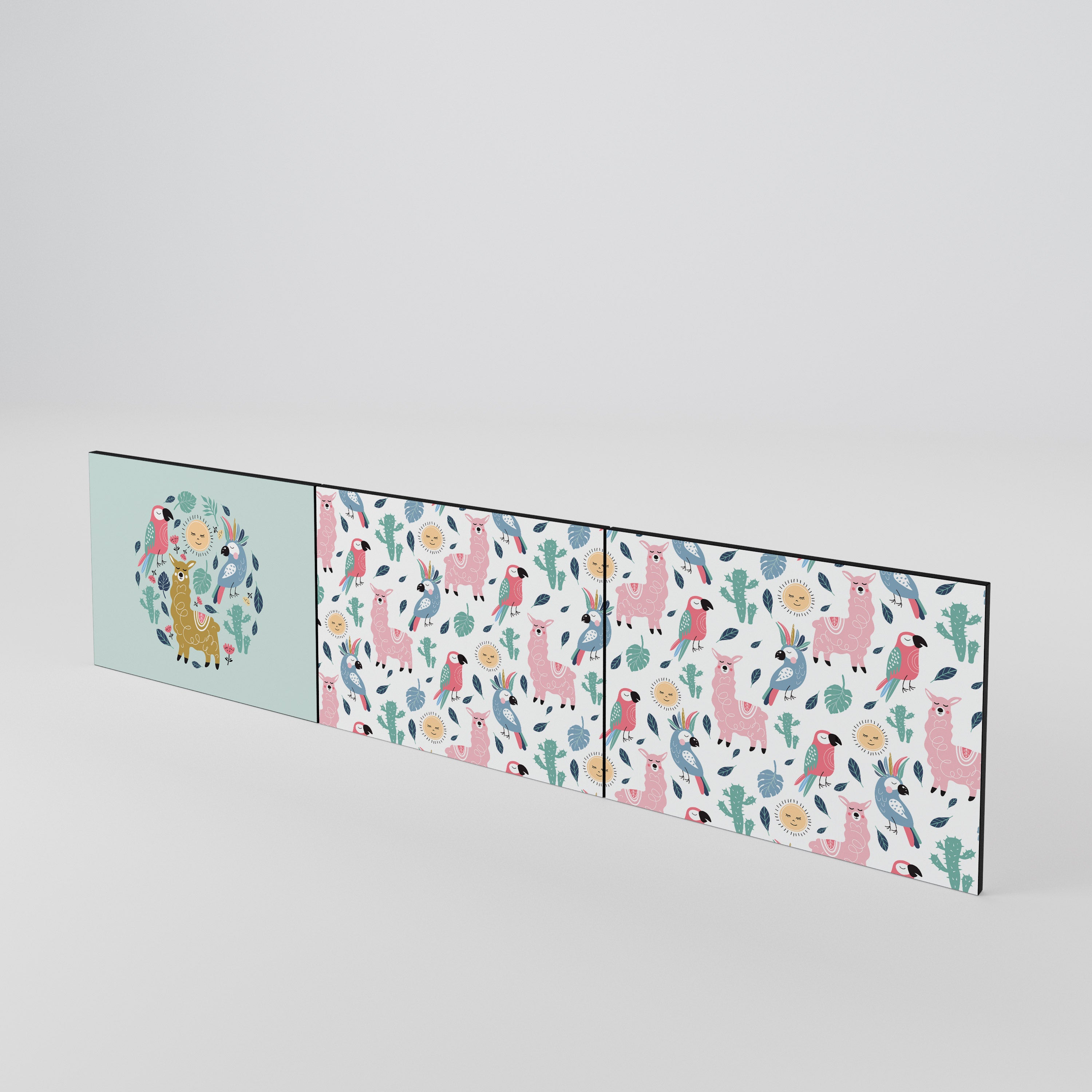 COLORFUL ALPACAS 3-Piece TV Cabinet Door Set