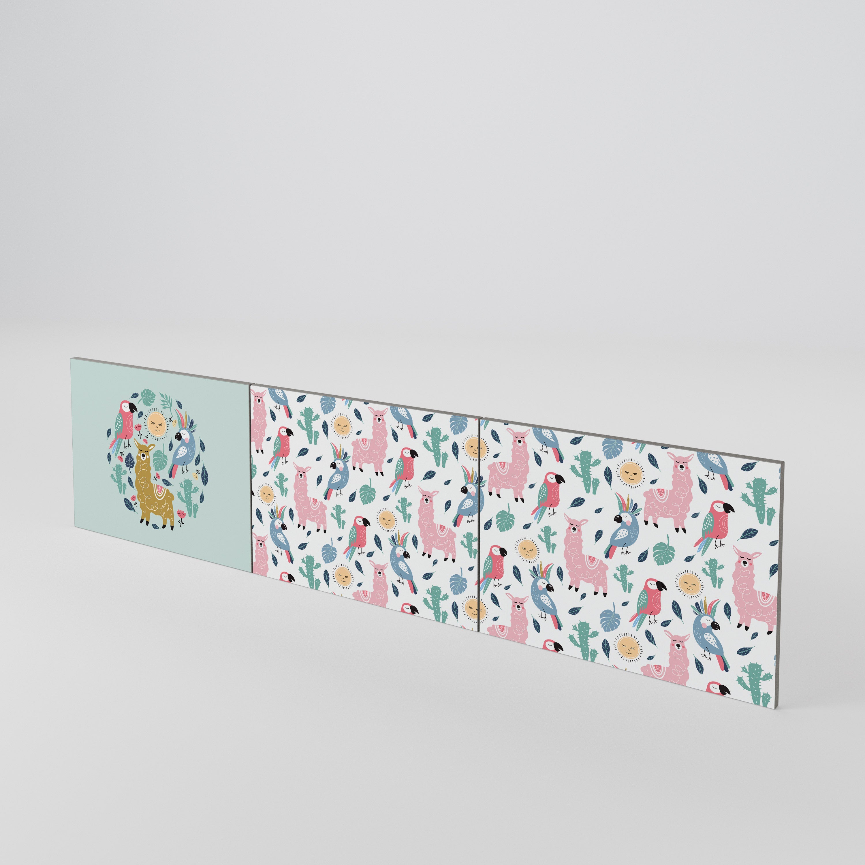 COLORFUL ALPACAS 3-Piece TV Cabinet Door Set