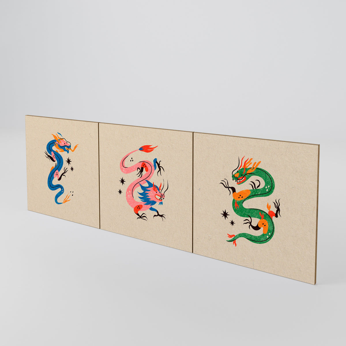 MYTHOLOGICAL CREATURES 3-Piece Sideboard Door Set