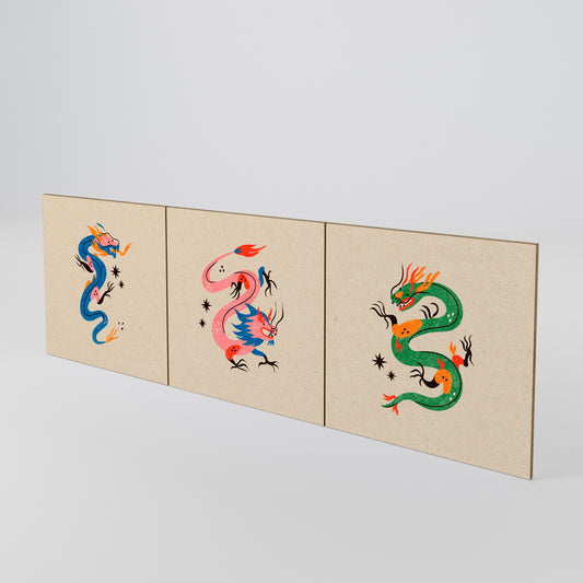 MYTHOLOGICAL CREATURES 3-Piece Sideboard Door Set