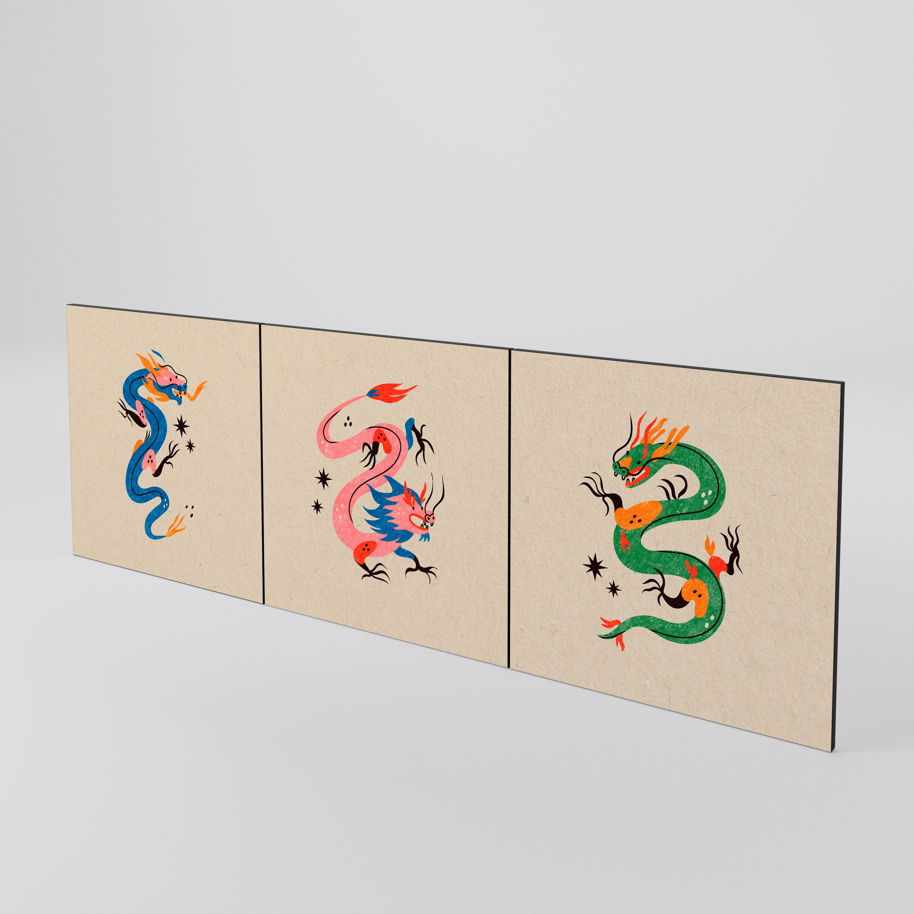 MYTHOLOGICAL CREATURES 3-Piece Sideboard Door Set