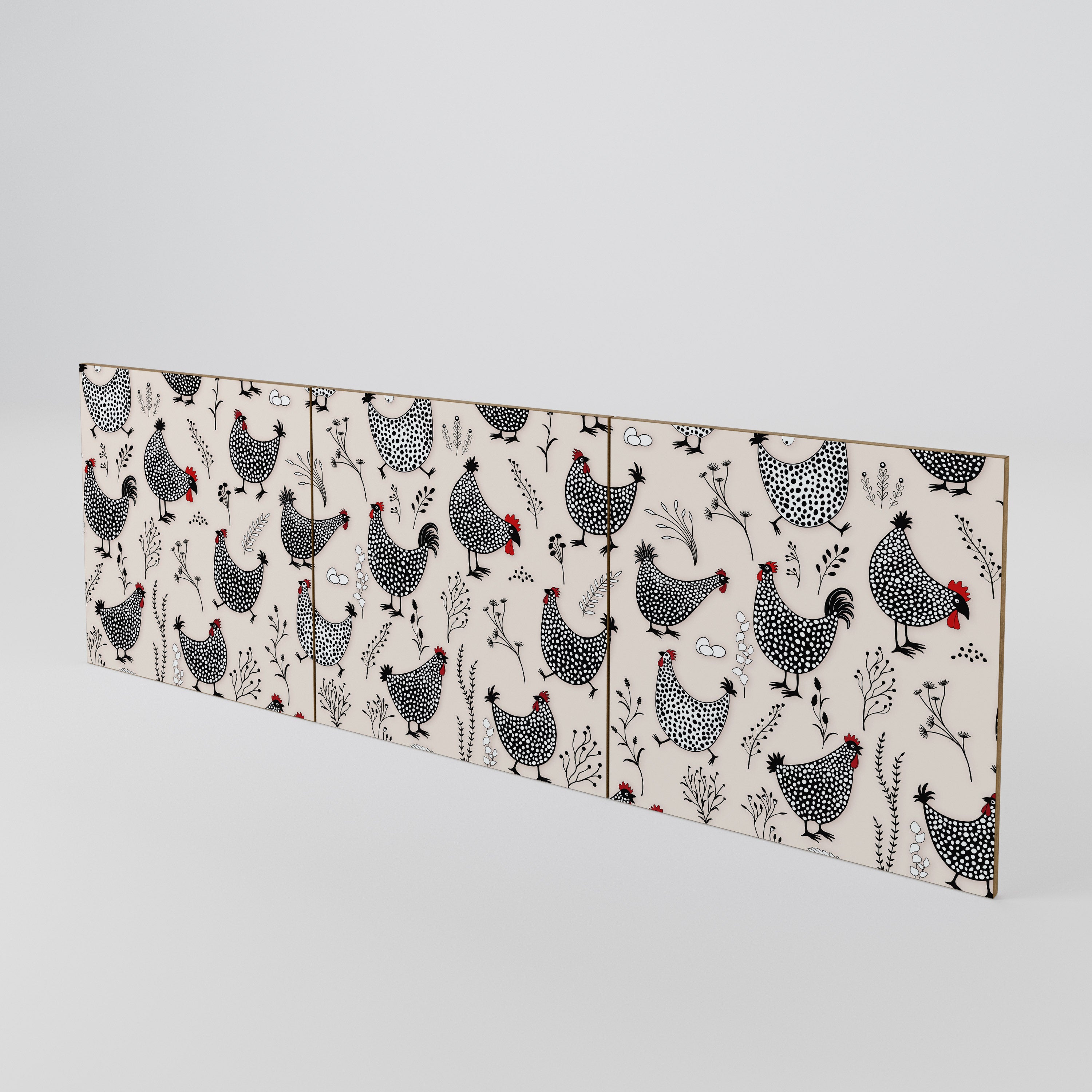 HAPPY HENS 3-Piece Sideboard Door Set