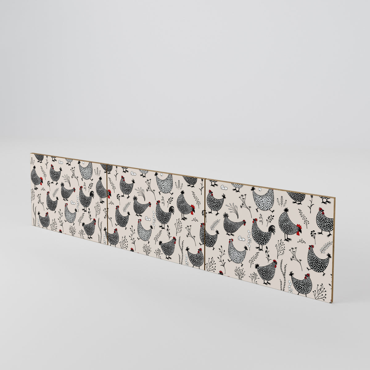 HAPPY HENS 3-Piece TV Cabinet Door Set