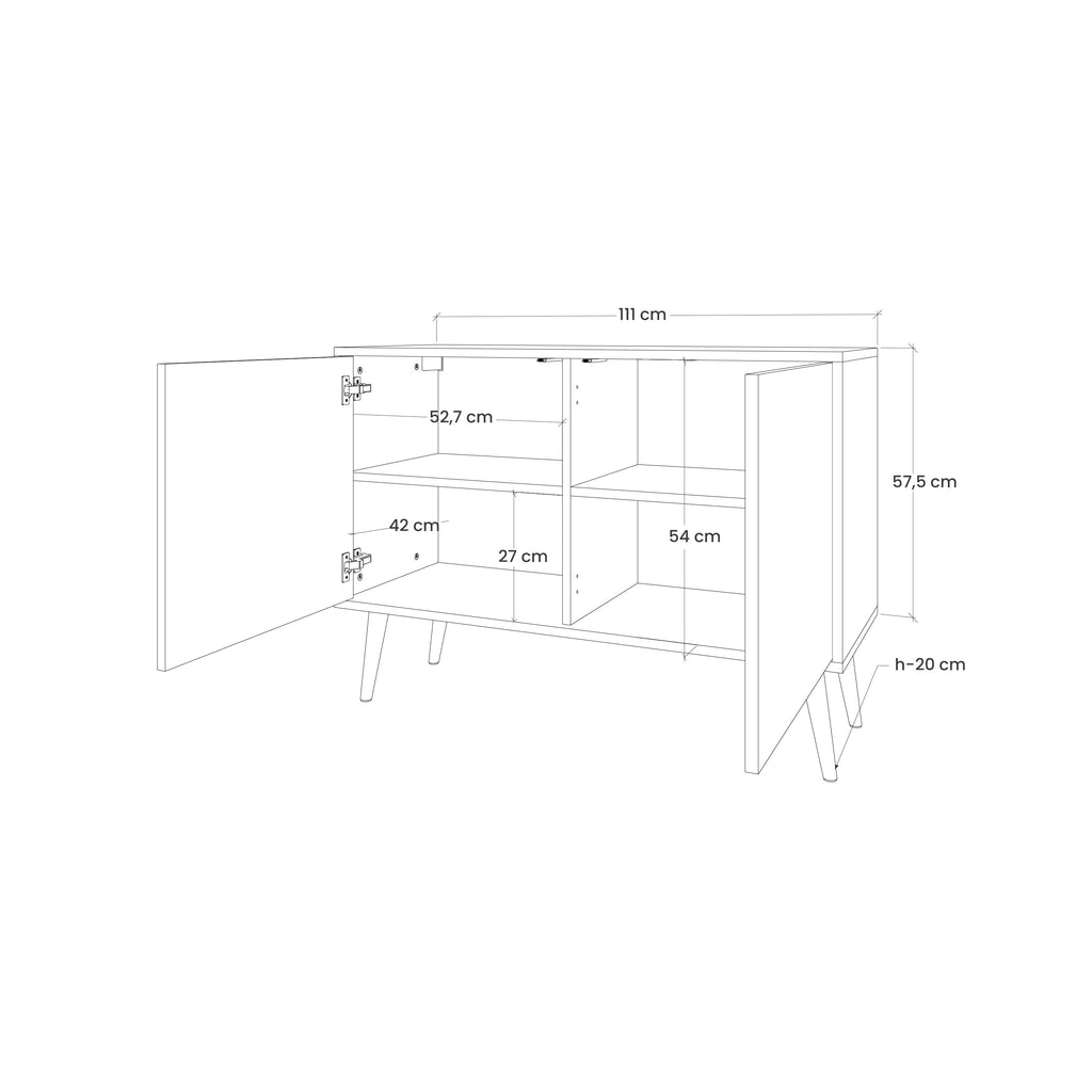 Buffet 2 portes effet chêne BEIGE GEOMETRY
