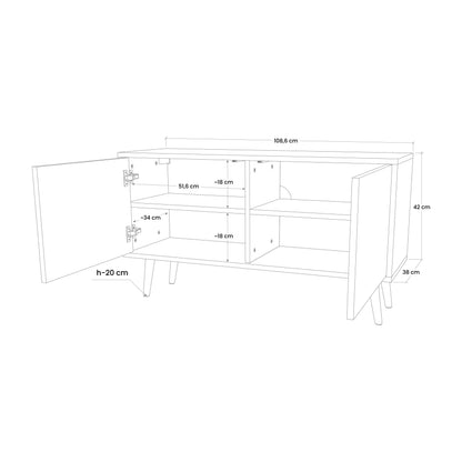 TESSELATED BLACKNESS Compact 2-Door TV Cabinet