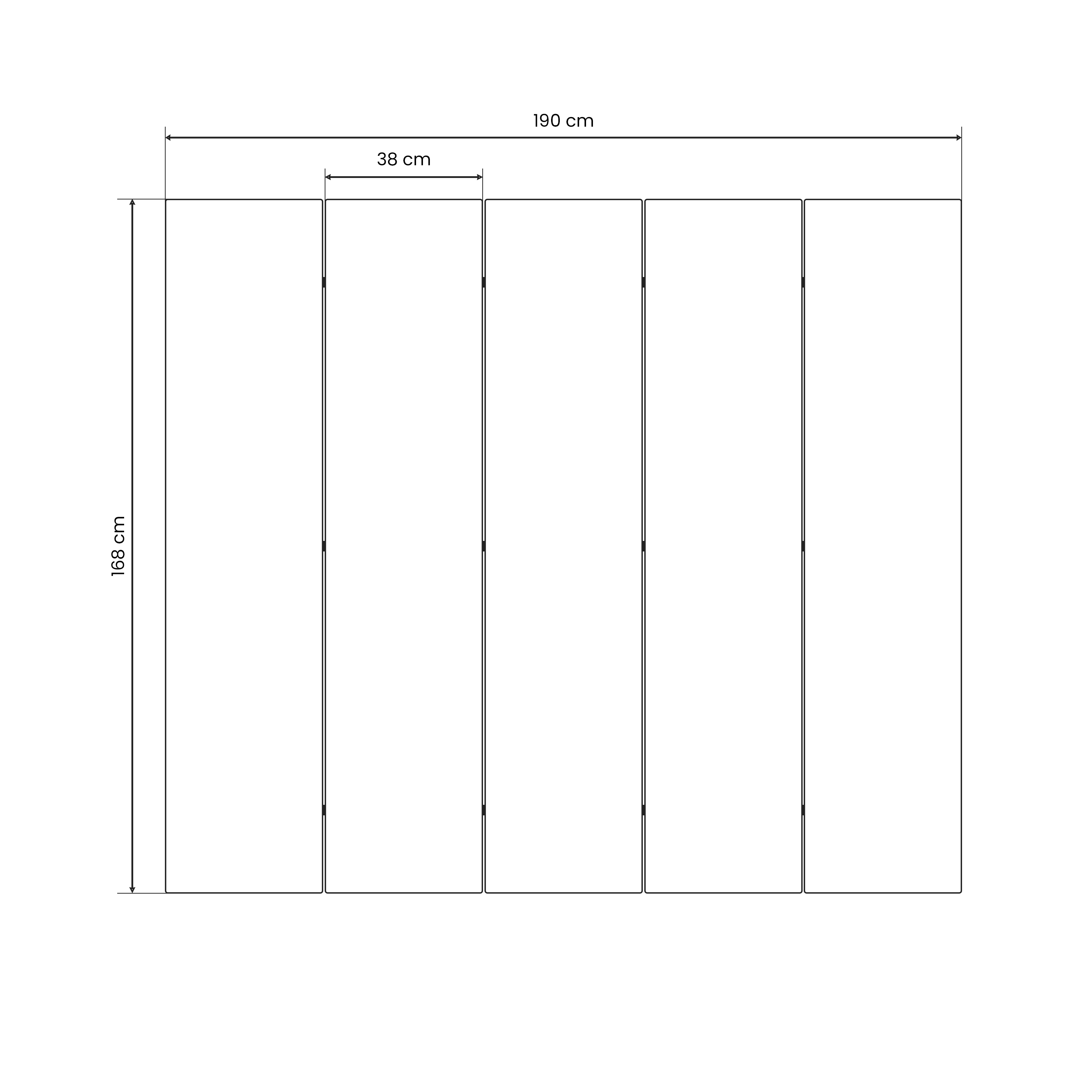 PINKY FRENZY Decorative 5-Panel Room Divider