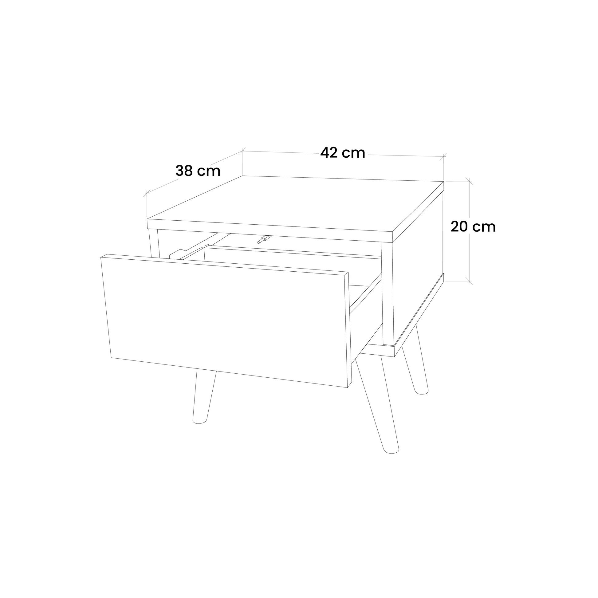 Table de chevet HEAVENLY BLOOM en finition noire