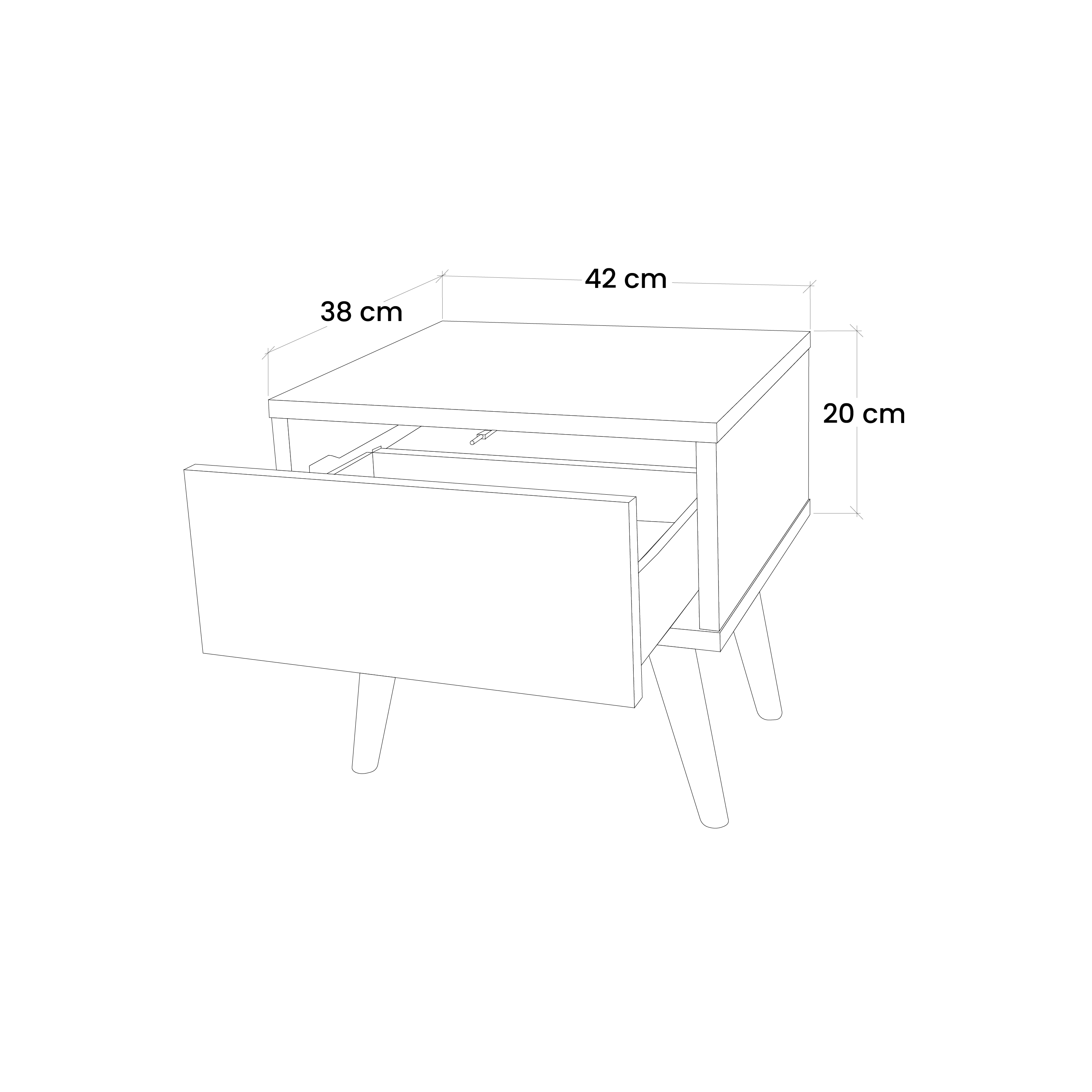 Table de chevet SUCCULENT CLUSTER en finition noire